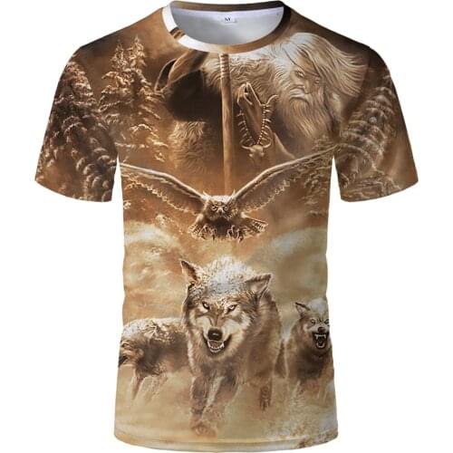 Wolf 3D Print Cool T-shirt Men Women Fashion Eagle 3d Hip Hop Tshirt Print Animal Short Sleeve Summer Top Tees T shirt Male 4XL
