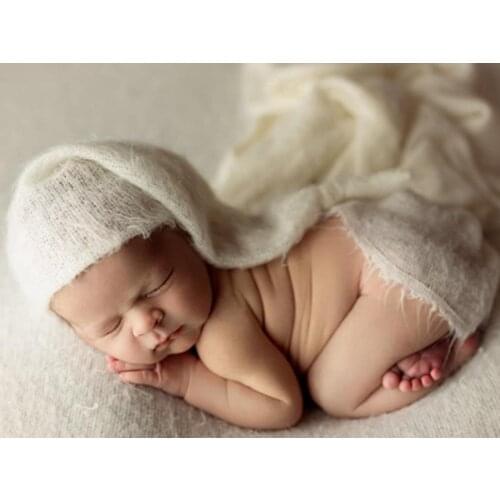 2019 Multicolor Newborn Photography Accessories Mohair Baby Hat Wrap Knit Soft Stretch Comfort Background Baby Props Photo Frame