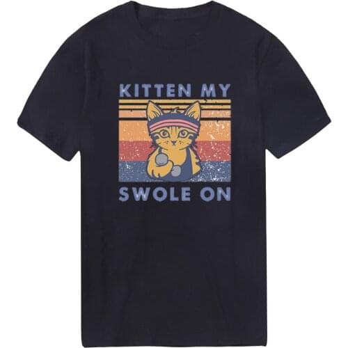 My Cute Kitten Summer Mans T-shirts O-Neck Cotton Plus Size Tshirts Military Vintage Tees Male Bodybuilding Tops Homme Camiaetas