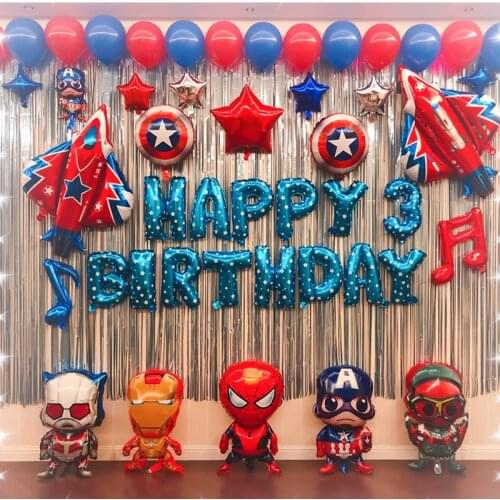 Spiderman Theme Balloon Marvel Kids Party Supplies Decor Balloon Avenger Birthday Gift Baby Shower Anniversary Party Decoration