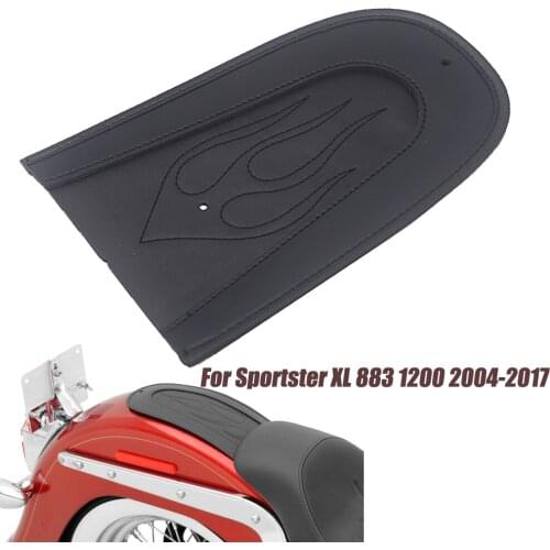 New Black Leather Flame Rear Fender Bib Cover cushion Fit For Harley Sportster XL 883 XL 1200 2004-Up XL883 XL1200