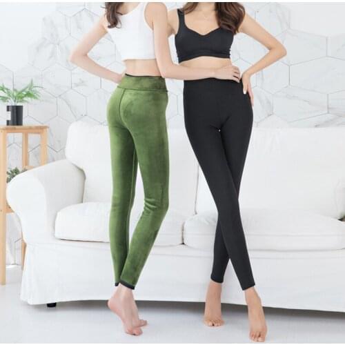 Autumn Winter Pants Women New Casual Slim Warm Thick Elastic Velvet Long Trousers Skinny High Waist Leggings Pencil Pants Femme