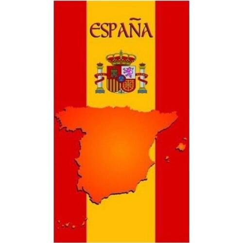 Funny Spain Spanish Flag Microfiber Beach Travel Towels Soft Absorbent National Flag Hair Head Face Bathroom Towel Spa Pool Gift