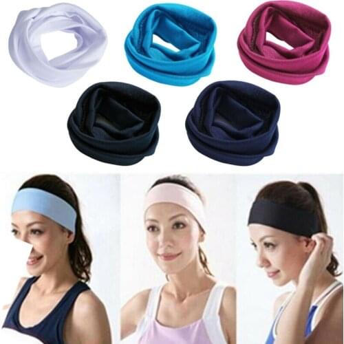 Women Fashion Elastic Stretch Wide Hairband Yoga Headwear Running Head Wrap Women Men Yoga Sports Wide Headband Multicolor