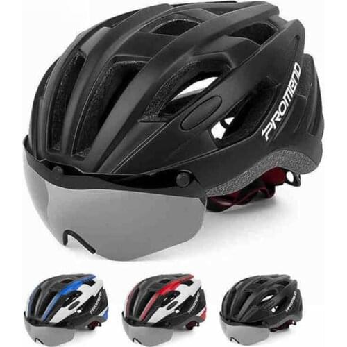 PROMEND ultralight bicycle helmet magnetic glasses helmet shockproof breathable MTB bicycle goggles helmet detachable lens