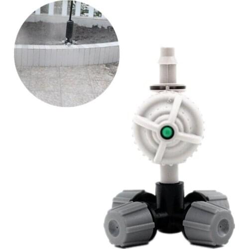 20PCS Grey Cross Misting Sprinkler With 1/4"Antileak Connector Garden Irrigation Dripper Micro Sprayer Mist Nozzle For Garden