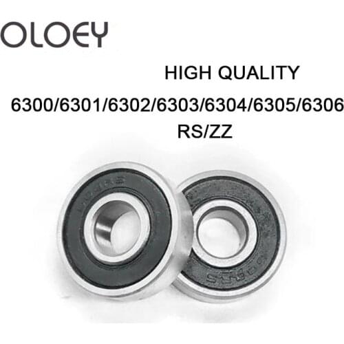 1Pcs Deep Groove Ball Bearing 6300 6301 6302 6303 6304 6305 6306 2RS ZZ Rubber Sealed Bearing Steel Miniature Bearing Metal