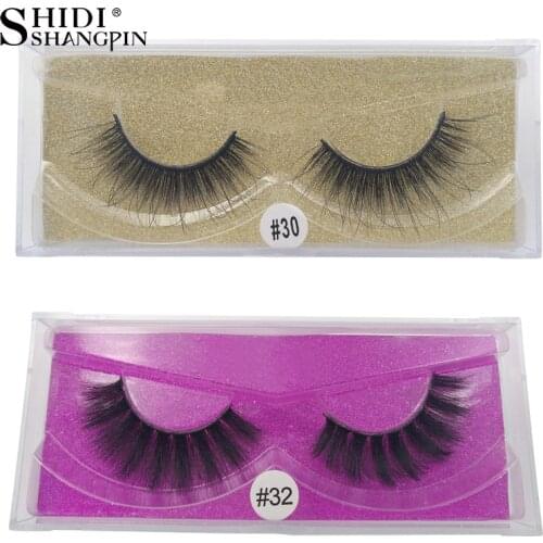 SHIDISHANGPIN 2 Pairs False Mink Lashes Thick Makeup False Eyelashes 2 Box 3D False Lashes Natural Long 3D Mink Eyelashes