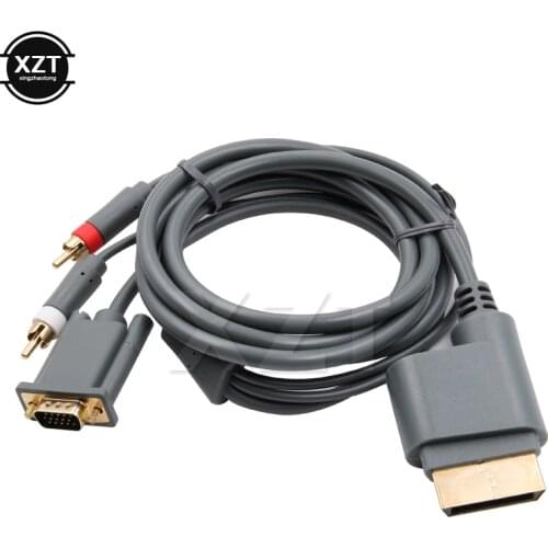 High Quality HD VGA + 2 RCA Cable Slim Video Audio AV PC Monitor VGA Cable Cord Connecter For Microsoft for Xbox 360