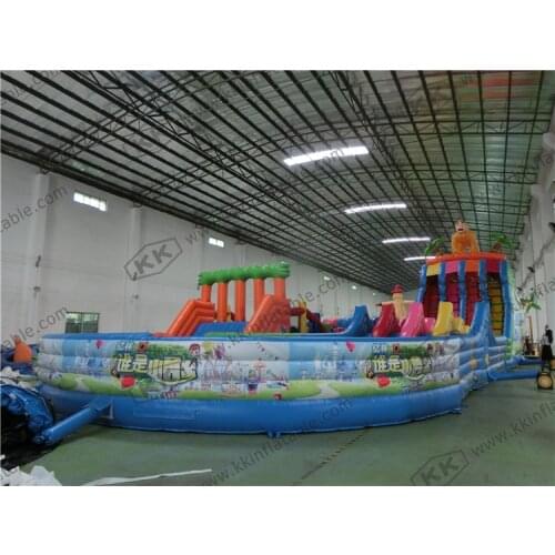 Funny parcours zoo children inflatable obstacle course big jumper playground