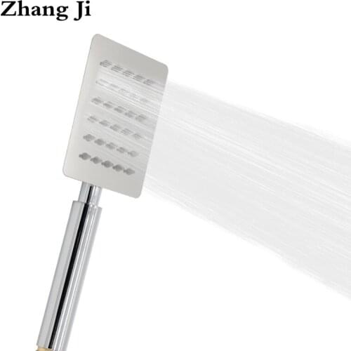 ZhangJi Ultrathin Stainless Steel Square Handheld Shower Filter Water Saving Durable Bathroom Hand Shower New Arrive Shower Head