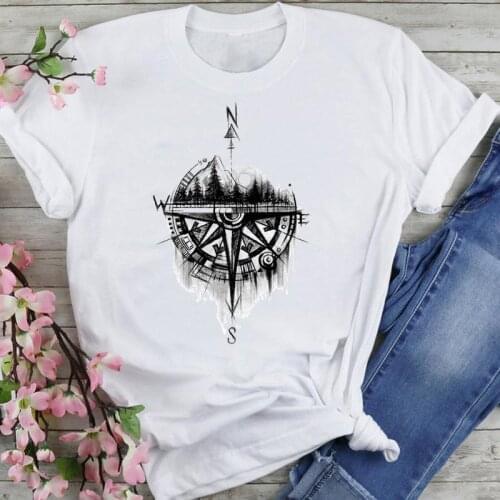 Women Graphic 2021 90s Vintage Camper Trend Cartoon Summer Fashion Female Clothes Print Short Sleeve Tops Tees Tshirt T-Shirt
