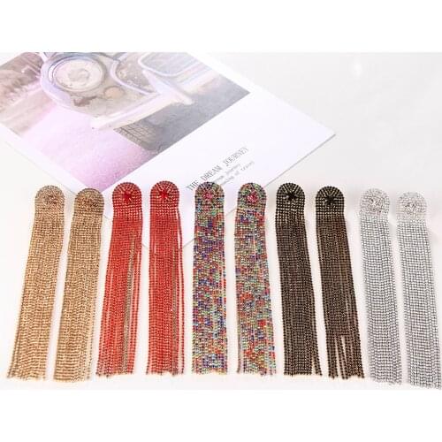 Ztech New Design 17CM Long Tassel Colorful Crystal Drop Earrings For Women Girls Luxury Fashion Accessories Statement Jewelry