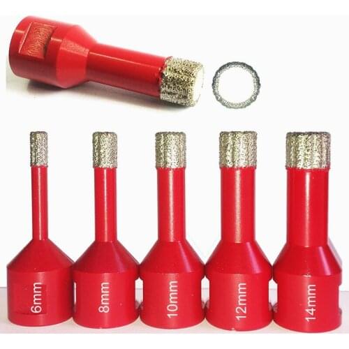 1pcs 6/8/10/12/14mm vacuum brazed diamond dry drill bit hole opener for quartz stone granite tile reaming drill