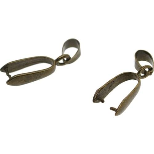 20pcs Antique Bronze Plated Handmade Jewelry Findings PInch Bail Connector Pinch Clasp DIY Necklace Accessories