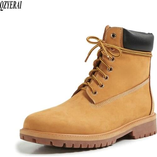 2020 New winter Genuine leather Women boots Motorcycle boots Outdoor hiking boots Soldier boots Women shoes Lace-Up