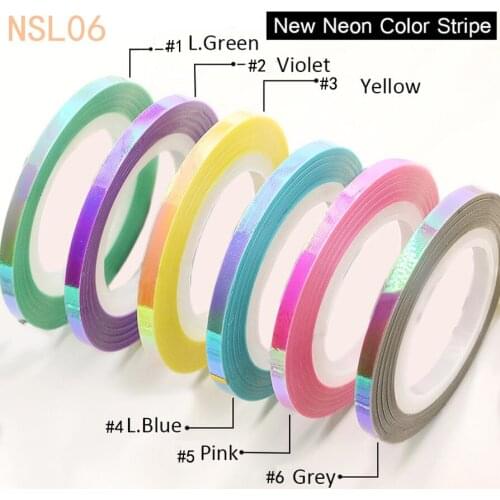 3Rolls Mermaid Striping Tape Line Sticker Decal size 1mm 2mm 3mm New 2018Trend for Nail Art and DIY supplies- 6 colors availabe