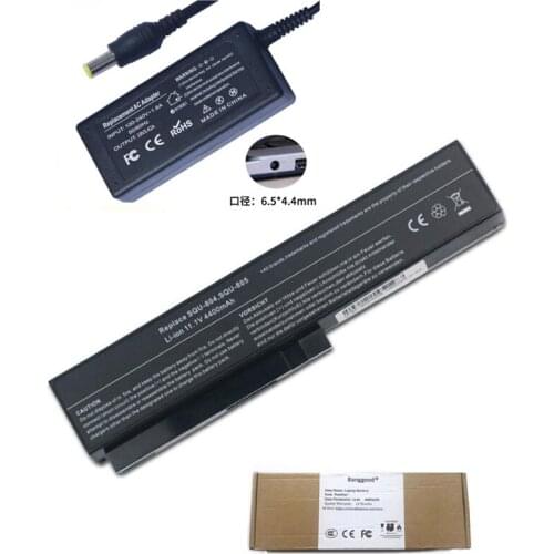 4400mAh SQU-804 805 807 Laptop Battery + 19V 3.42A AC Charger for LG R410 R510 R560 E210 E300 3UR18650-2-T0144 Fujitsu SW8 TW8