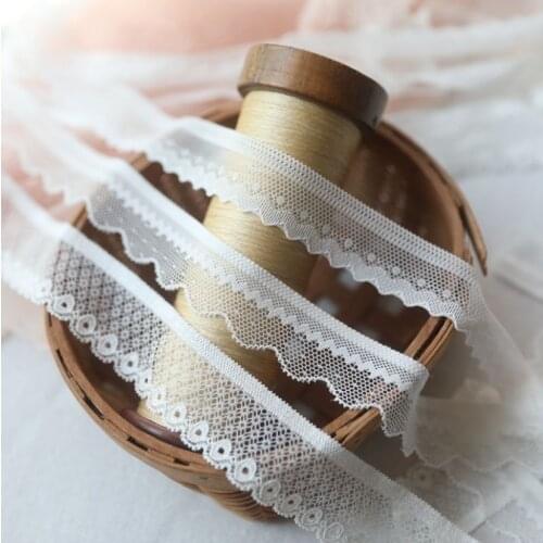 5 Meters/lot Milk White High Quality Elastic Lace Ribbon Costume Wedding Dress Bridal Belt DIY Decoration Lace Fabric
