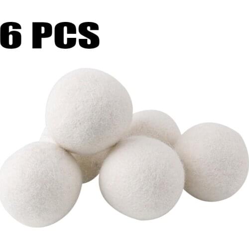 6Pcs/lot Wool Dryer Balls Natural Fabric Virgin Reusable Softener Laundry 4cm Dry Kit Ball Home Washing Balls Wool Dryer Balls