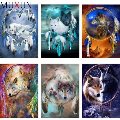 5D Diy Full Drill Diamond Embroidery Rhinestones Painting Animal Diamond Painting Wolf Beautiful Animals Diamond Mosaic 9Jm030