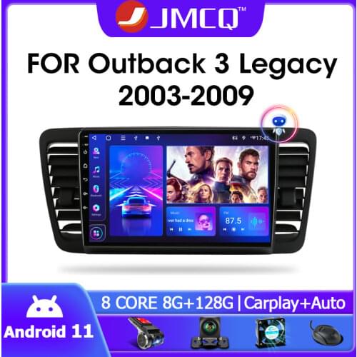JMCQ Android 9.0 Car Radio For Subaru Outback 3 Legacy 4 2003-2009 Multimedia Video Player 2 din DSP GPS Navigaion Split Screen