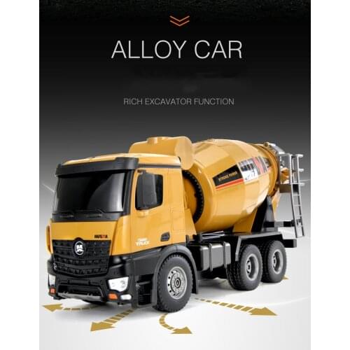 New type remote control car 1:14 2.4G alloy remote control mixer truck concrete transport truck childrens toy engineering truck