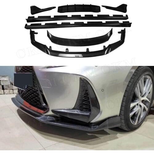 Carbon Fiber Front Bumper Lip Spoiler Protector Body Kits for LEXUS IS300 IS350 IS F Sport Sedan 4 Door 2017 2018 Car Styling