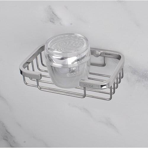 Punch-free 304 Stainless Steel Soap Dish Drain Basket Soap Dish Bathroom Shelf Toilet Net Soap Dish Soap Dish On A Suction Cup