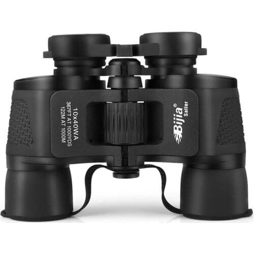 BIJIA New Wide-angle 10x40WA Binoculars HD Low-light Night Vision Amber Coating Telescope