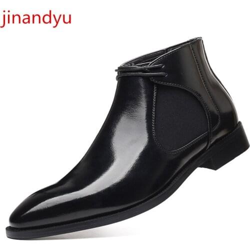 Big Size 48 Mens Formal Patent Leather Shoes for Men Dress Shoes Business Black Brown Cowboy Boots for Men Leather High Quality