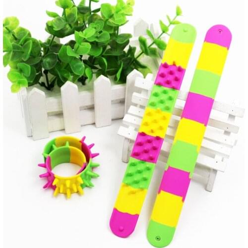 Spiky Slap Bracelet Silicone Spike Fidget Bracelets Office School Classroom Sensory Classic Toy Antistress For Children
