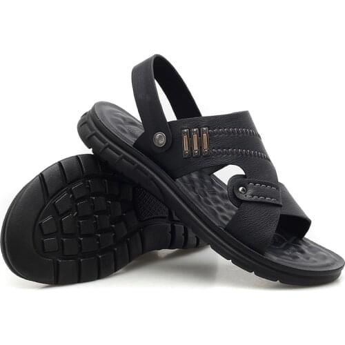 Slip big breathable handmade leather piel on sandal summer beach sport sandale playa para thong shoe flat praia mountain geta s