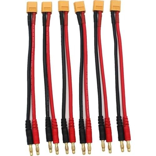 EBOYU(TM) 6pcs * XT60 to 4.0mm Banana Plug Balance Charge Cable Adapter Connectors for RC Quadcopter Lipo Battery Plug Charge