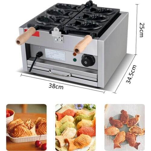 Electric Taiyaki Fish Waffle Maker Baking Equipment Ice Cream Cone Machine Waffle Cone Iron Plate Oven 220V/110V