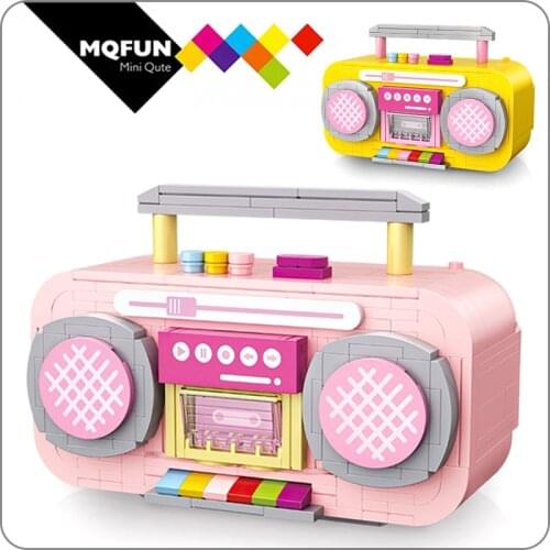 LOZ Classic Pink kawaii retro Radio recorder mini diamond building block assemble bricks educational toys for children gifts
