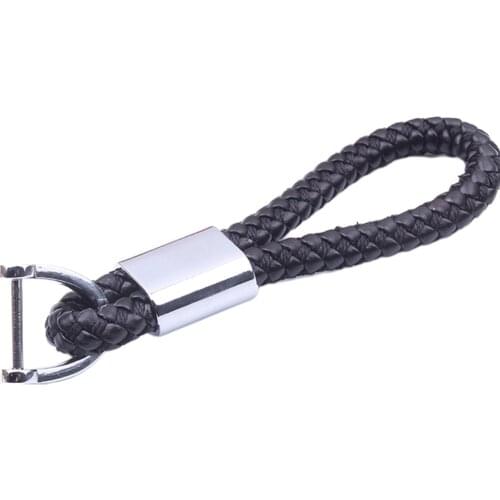 Creative Handmade Braided Leather Strap Cord Key Chain Fashion Brithday Gift Key Ring Trinket Keychians For Backpack