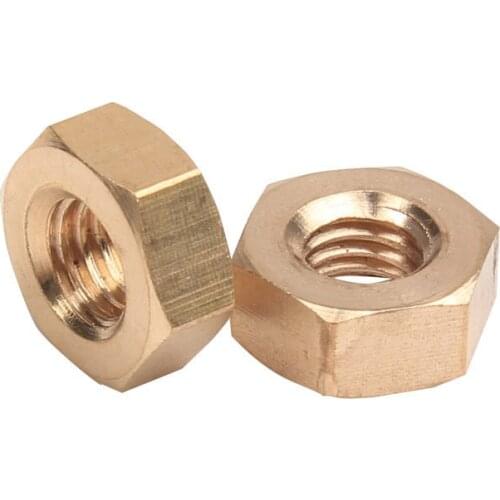 Brass Hex Nuts M1 M1.2 M1.4 M1.6 M2 M2.5 M3 M4 M5 M6 M8 M10 brass Hexagonal nut screws nuts