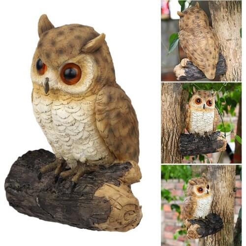 Cute Resin Owl Statue Simulation Animals Figurines Personalized Ornament for Home Garden Courtyard Decoration Fast Delivery