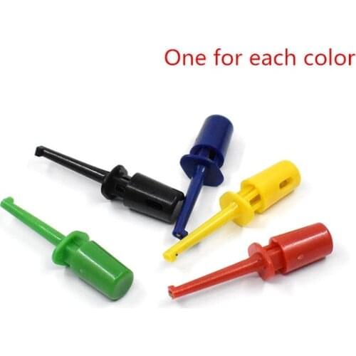 Mini 5pcs Single Test Hook Clip Test Probe For Electronic Testing IC Grabber Large Round Crocodile Clip Hook Test Clip