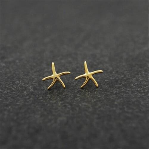 Fashion starfish stud earrings zinc alloy stud earring for women