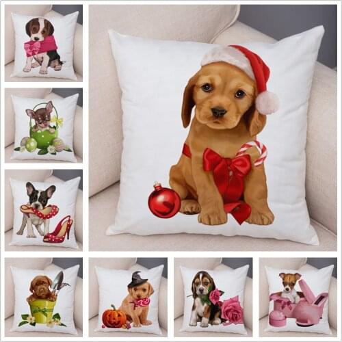 Fashion Franch Bulldog Cushion Cover Pillowcase Plush Pillow Covers for Sofa Home Car Decor Cute Cartoon Animal Dog Pillows Case