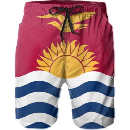 Kiribati Flag Mens Swimwear Swim Shorts Trunks Beach Board Shorts Swimming Pants Swimsuits Mens Running Sports Surffing Shorts