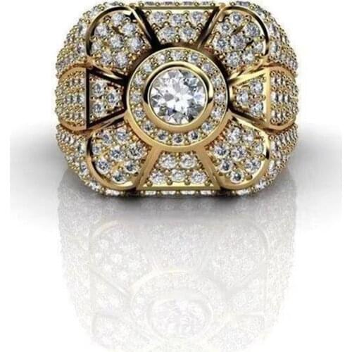 Business Style Mens Ring Micro Inlaid Full Diamond Creative Anel Masculino Cool Rings for Man Mens Jewellery