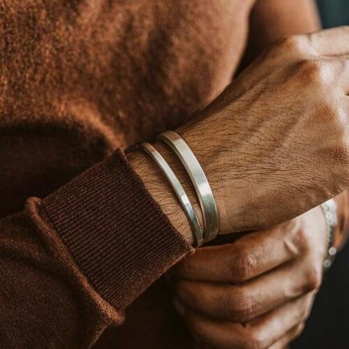 Cuff Bracelet Mens Bracelets Stainless Steel Brazalets Modern Mens Beveled Cuffs Bangle