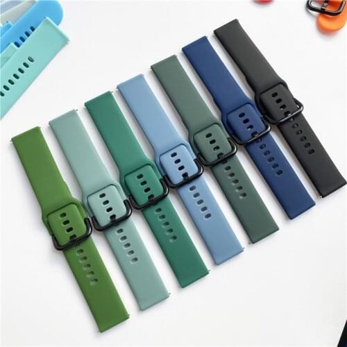 20mm 22mm Soft Silicone Watch Strap for Samsung Galaxy 42mm 46mm Active 2 Gear S2 S3 Belt Bracelet for Huawei Huami watch
