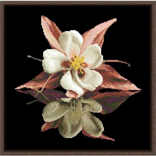Waterside orchid cross stitch package flower aida 18ct 14ct 11ct black cloth people kit embroidery DIY handmade needlework