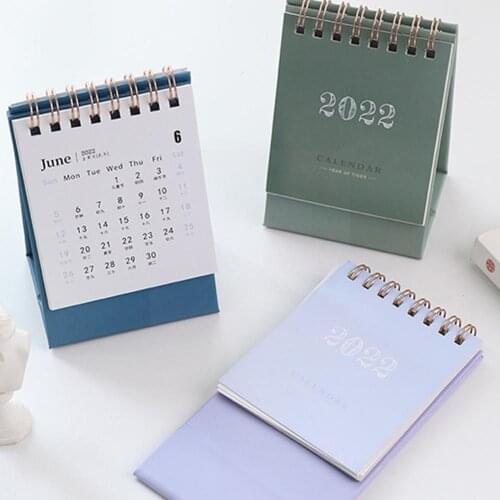 Mini Desktop Paper Simple Calendar Dual Daily Scheduler Schedules Yearly Home Decoration Planner Agenda Table Organizer J0M1