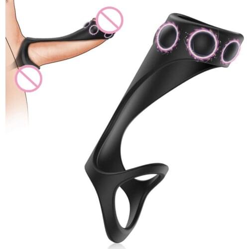 Newest Penis Rings Delay Ejaculation Male Masturbator Cock Ring Scrotum Stretcher Dick Lock Chastity Device Sex Toys for Men