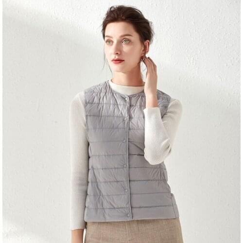 Autumn Winter Slim Short Ultra Light Down Vest women Korean style Casual lady jackets oversize warm thin Down sleeveless coat